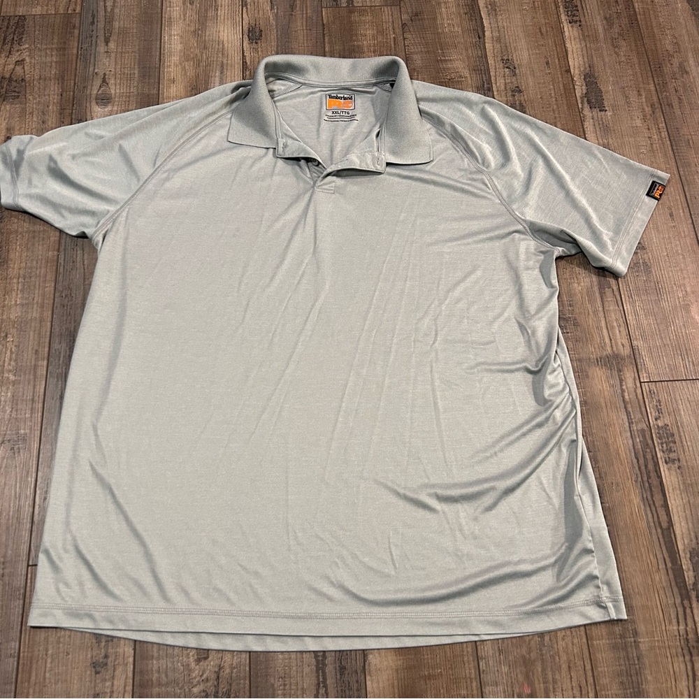 Timberland Polo Shirt Mens XXL‎ Grey Pro Series Work Site Trade Collar